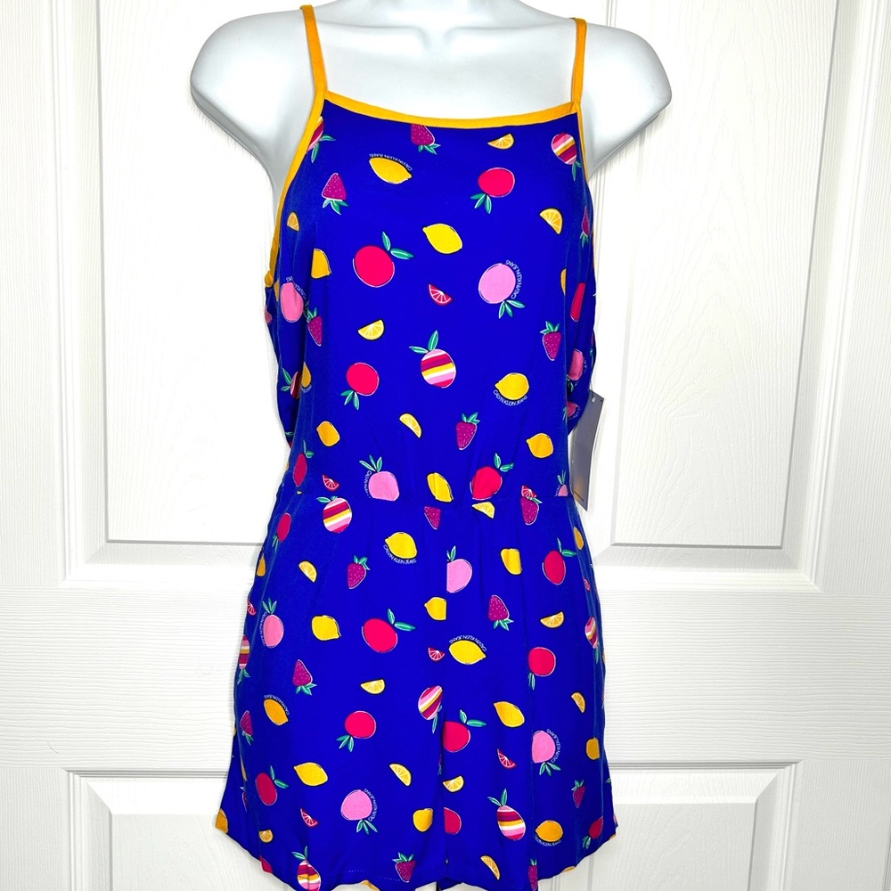 Calvin Klein Young Girls Patterned Cami Sleeveless Jumpsuit  Romper Sz 16 NEW